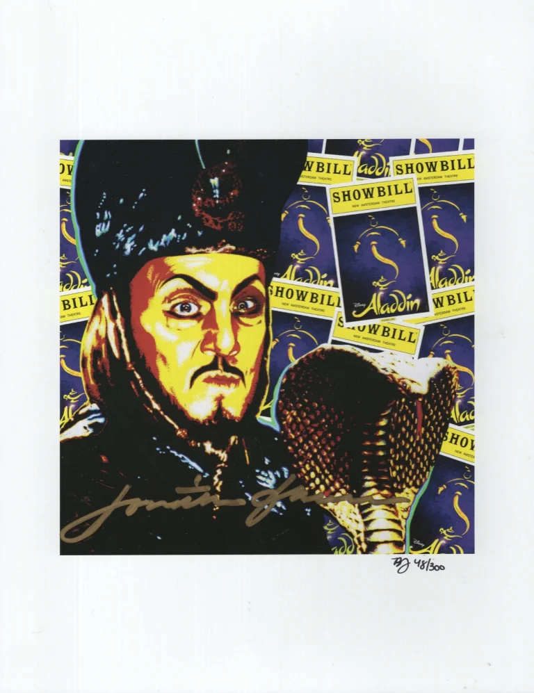 JONATHAN FREEMAN LOT OF 2 HAND SIGNED ALADDIN PHOTOS+COA        LTD EDITION+RARE