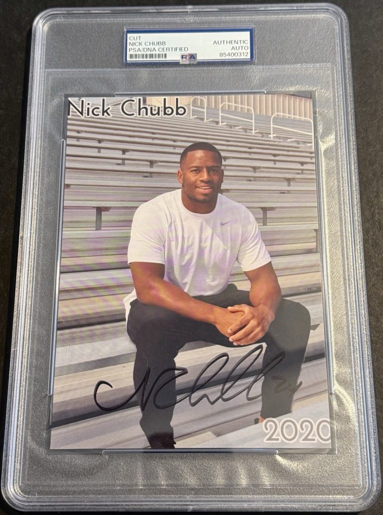Nick Chubb Signed Autographed Photograph PSA/DNA Slabbed Cleveland Browns