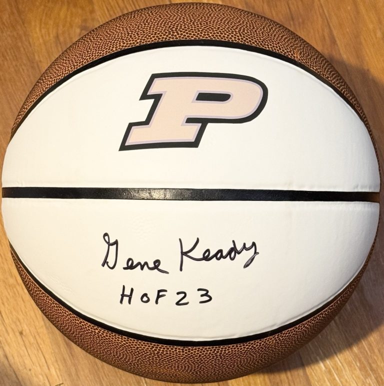 Gene Keady Signed Autographed Purdue Boilermaker Logo Basketball JSA COA