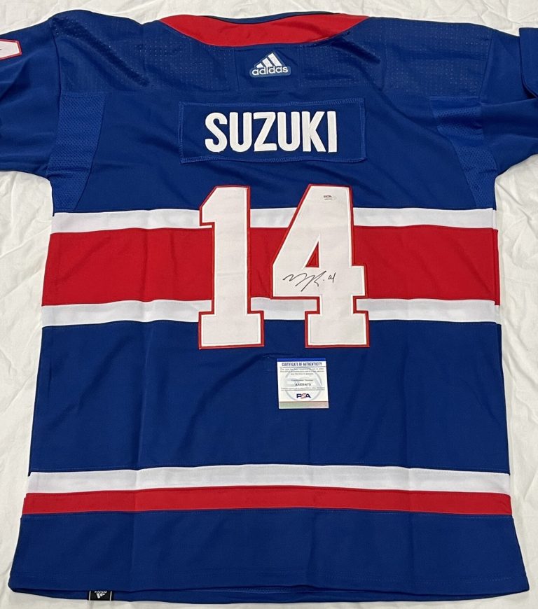 Nick Suzuki Signed Autographed Montreal Canadiens Retro Blue Jersey PSA/DNA