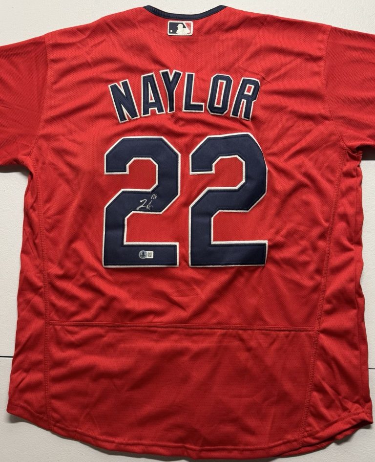 Josh Naylor Signed Autographed Cleveland Guardians Red Alternate Jersey Beckett