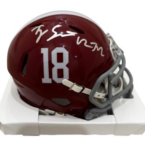 Ty Simpson Signed Alabama Crimson Signed Mini Helmet “RTR” Roll Tide Roll Auto