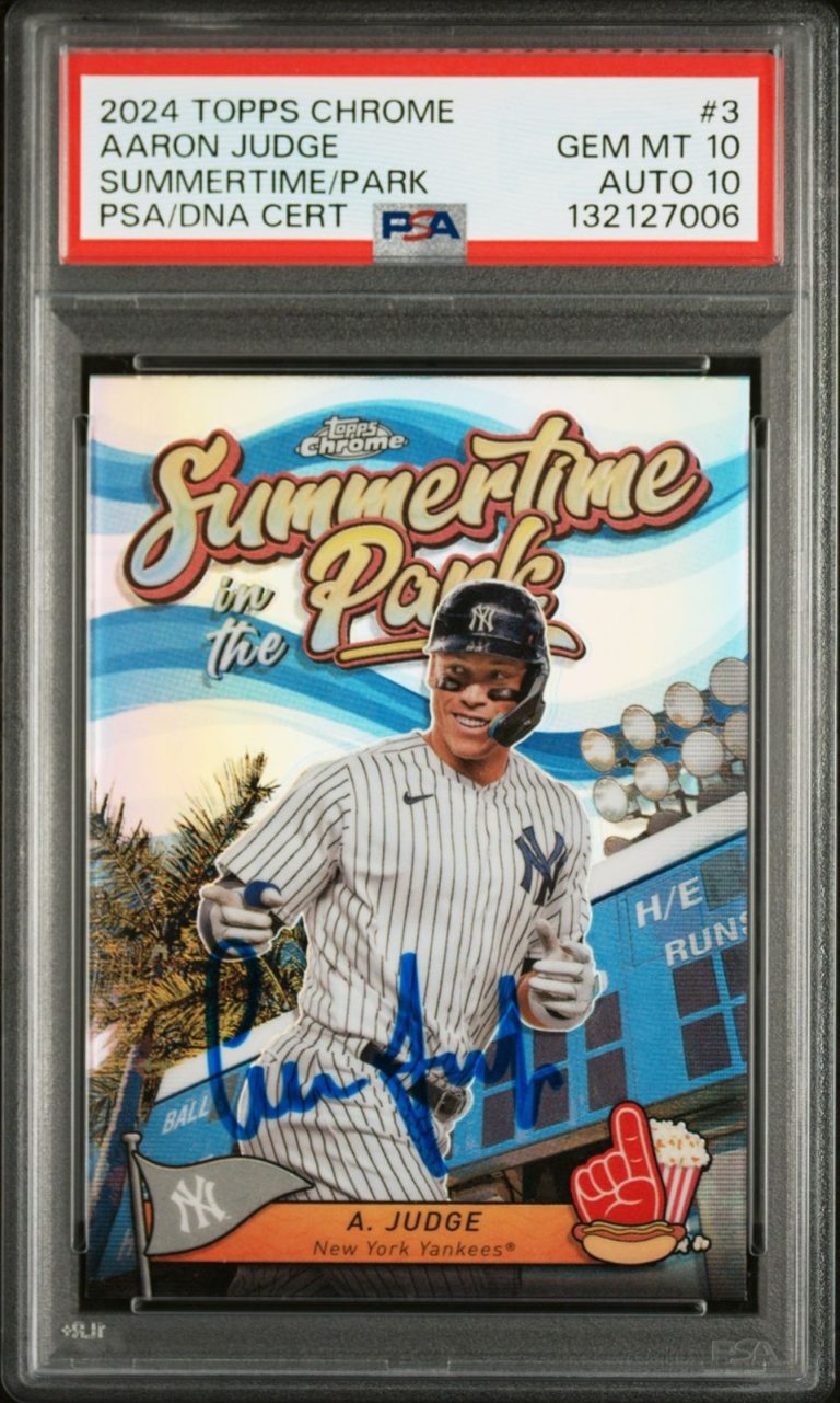 Aaron Judge Autographed 2024 Topps Chrome #SITP-3 Summertime in the Park PSA 10
