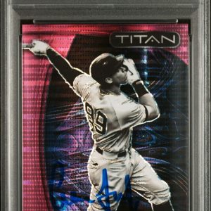 Aaron Judge Autographed 2022 Panini Chronicles Titan #22 Pink Pulsar Prizm PSA 9