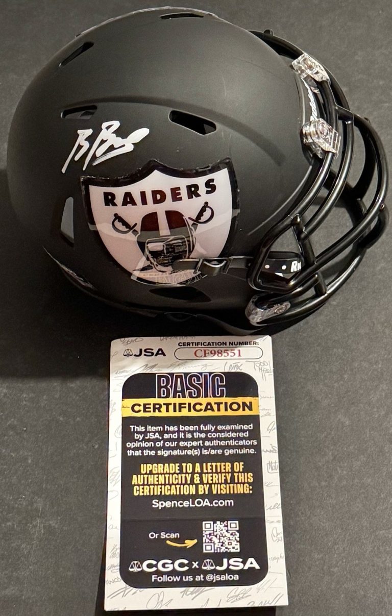 Brock Bowers Signed Autographed Las Vegas Raiders Mini Helmet JSA COA