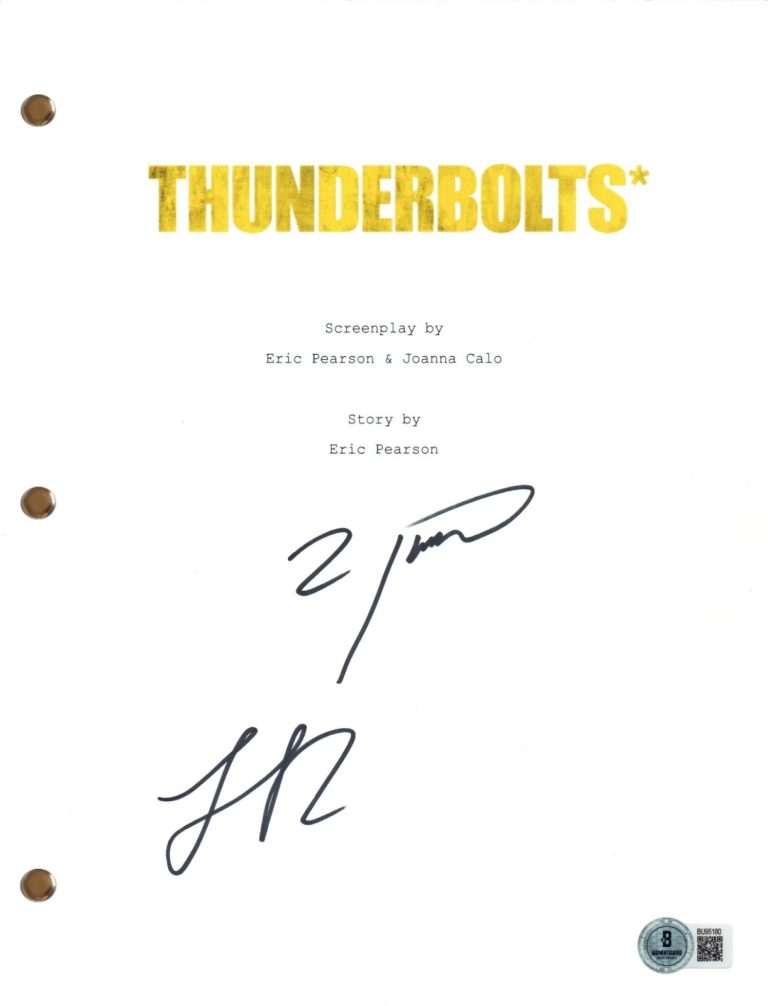 WYATT RUSSELL & LEWIS PULLMAN THUNDERBOLTS SIGNED MOVIE SCRIPT MARVEL BAS COA COLLECTIBLE MEMORABILIA