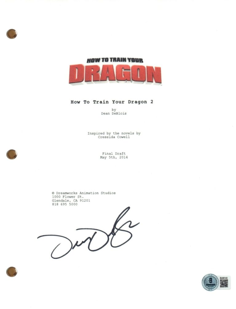 Dean DeBlois How To Train Your Dragon 2 Signed Autograph Movie Script BAS COA