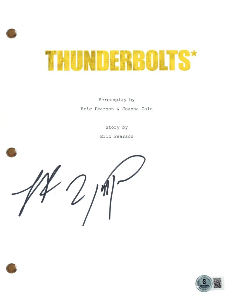 WYATT RUSSELL & LEWIS PULLMAN THUNDERBOLTS SIGNED MOVIE SCRIPT MARVEL BAS COA COLLECTIBLE MEMORABILIA