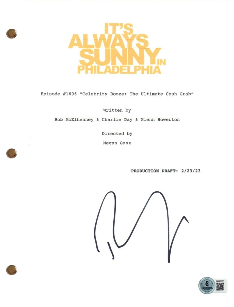 Rob McElhenney Signed It's Always Sunny In Philadelphia Full TV Script BAS COA