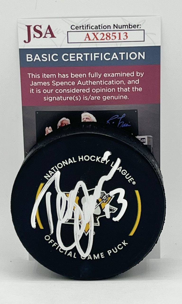 Bill Guerin signed Pittsburgh Penguins Official Game Puck autographed JSA