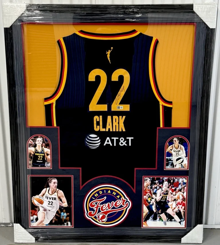 Caitlin Clark Signed Autographed Indiana Fever Framed Jersey Beckett BAS COA
