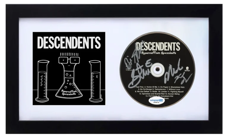 Descendents Band Signed Autograph Hypercaffium Spazzinate CD Framed Milo x4 ACOA