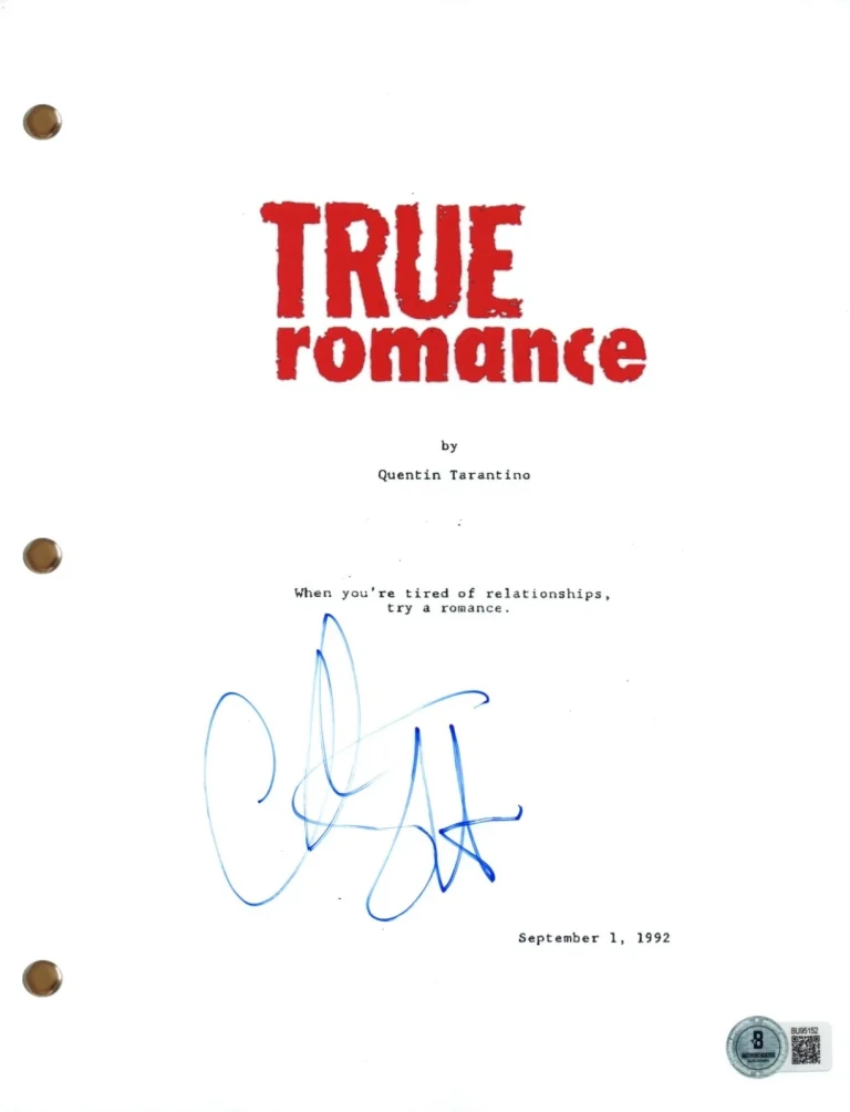 Christian Slater Signed Autograph True Romance Movie Script Screenplay BAS COA