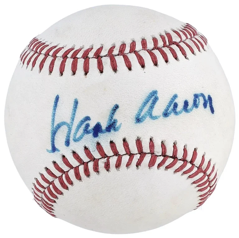 Hank Aaron Signed ONL Baseball HOF Braves Beckett BAS LOA