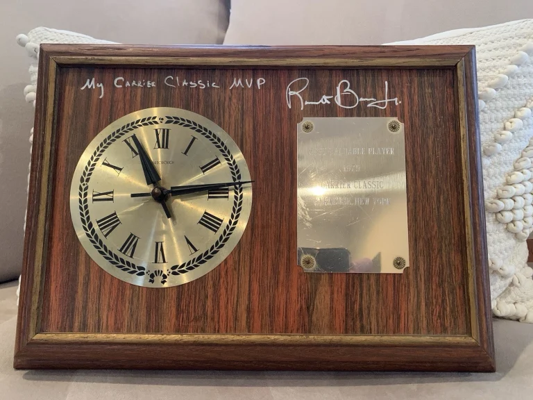 ROOSEVELT BOUIE PRRSONALLY OWNED+SIGNED 1979 CARRIER CLASSIC CLOCK MVP AWARD