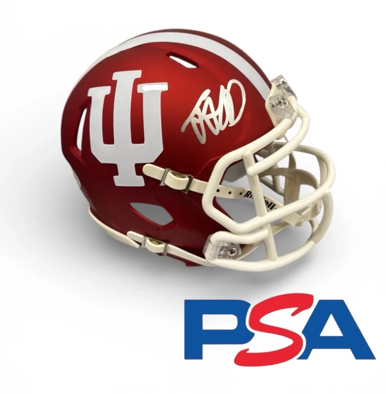 TRAYCE JACKSON-DAVIS SIGNED INDIANA HOOSIERS SIGNED IU MINI HELMET PSA AUTO #23 COLLECTIBLE MEMORABILIA
