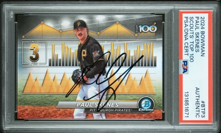 Paul Skenes Autographed 2024 Topps Bowman BTP-3 Scouts Top 100 Auto PSA/DNA