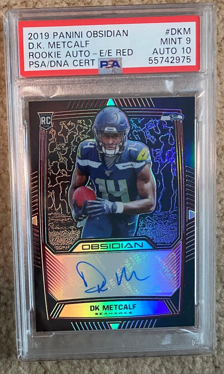 2019 Panini Obsidian DK Metcalf Red Rookie RC Electric Etch /10 PSA 9 10 Auto
