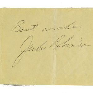 Jackie Robinson Signed 3x5 Album Page Brooklyn Dodgers HOF JSA LOA