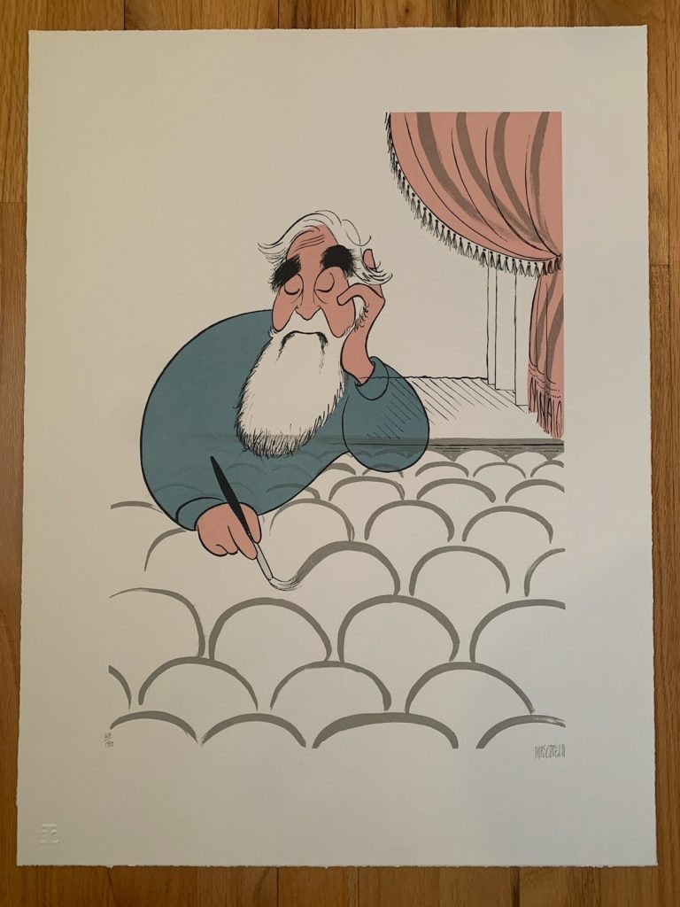 AL HIRSCHFELD HAND SIGNED 18×24 LINE KING COLOR LITHOGRAPH   63/190    VERY RARE COLLECTIBLE MEMORABILIA