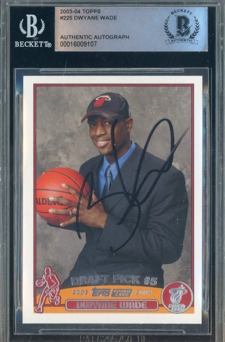 Dwayne Wade Signed 2003-04 Topps #225 Rookie Card RC Auto Beckett BGS BAS