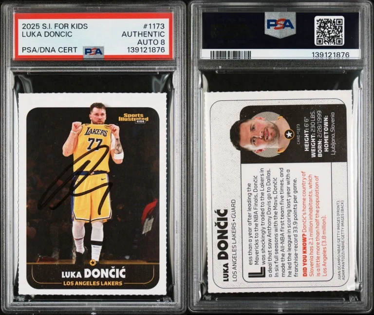 2025 SI For Kids #1173 Luka Doncic Signed Los Angeles Lakers Card PSA/DNA AUTO 8