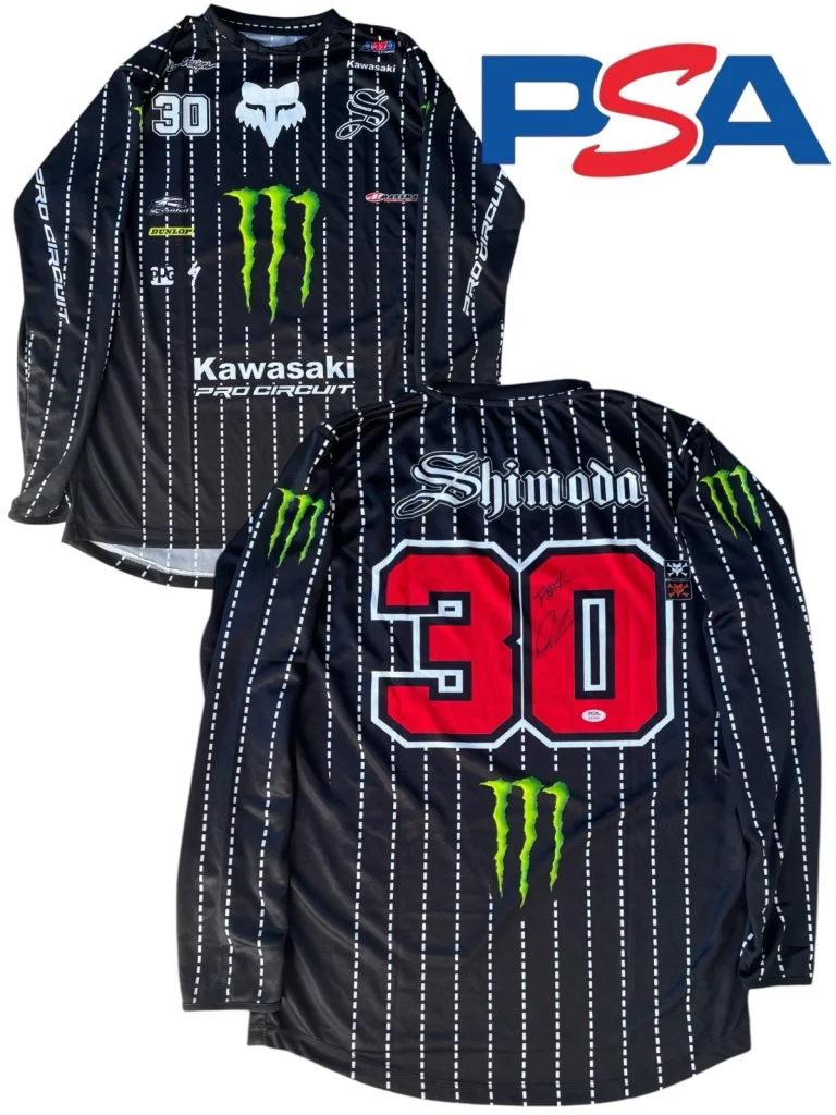 Jo Shimoda Signed Monster Kawasaki 30 Supercross Jersey PSA AUTO Motocross KANJI