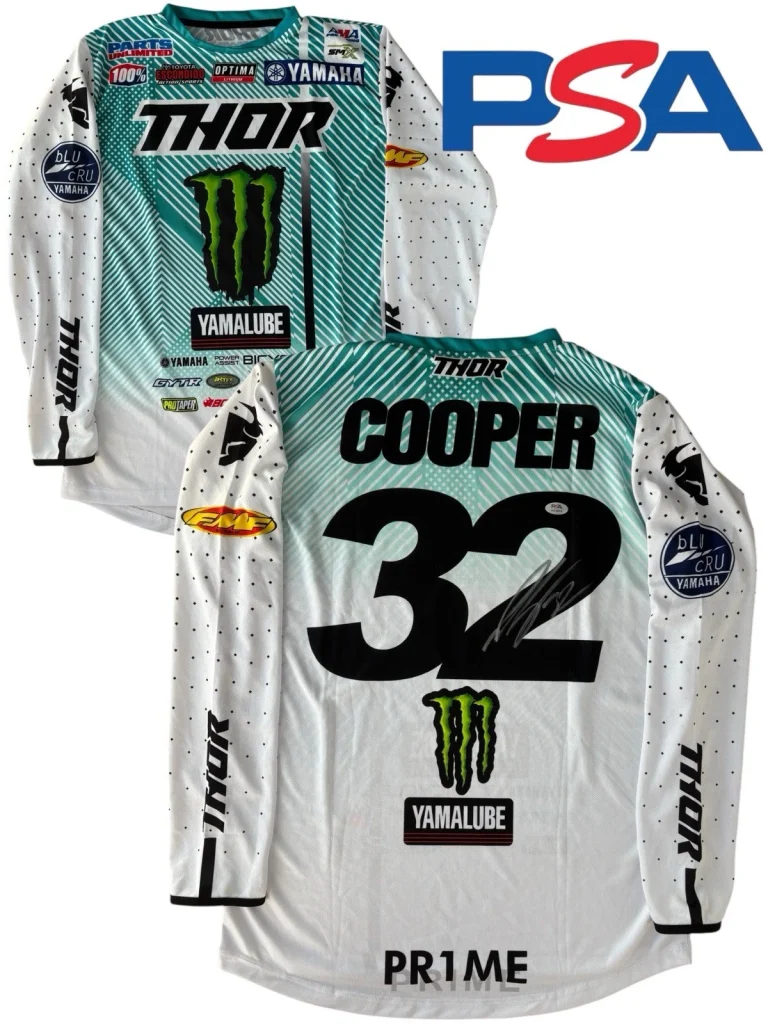 Justin Cooper Signed Monster Yamaha Supercross #32 Jersey PSA AUTO Motocross SMX