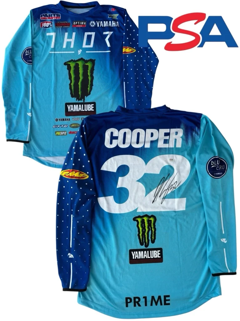 Justin Cooper Signed Monster Yamaha Supercross #32 Jersey PSA AUTO Motocross SMX