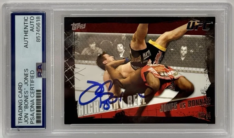 Jon Bones Jones Signed 2010 Topps UFC Card PSA/DNA Slabbed