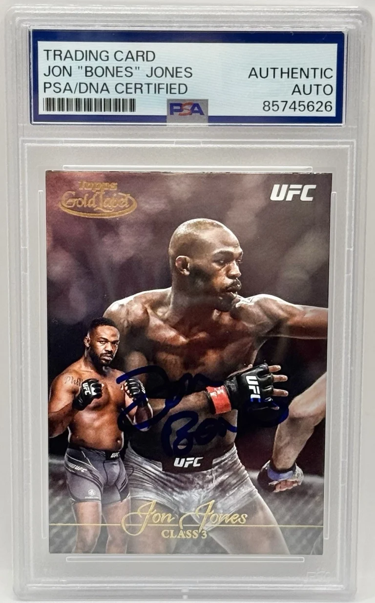 Jon Bones Jones Signed 2024 Topps Gold Label Class 3 UFC Card PSA/DNA Slabbed