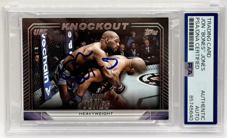 Jon Bones Jones Signed 2024 Topps Knockout UFC Card PSA/DNA Slabbed