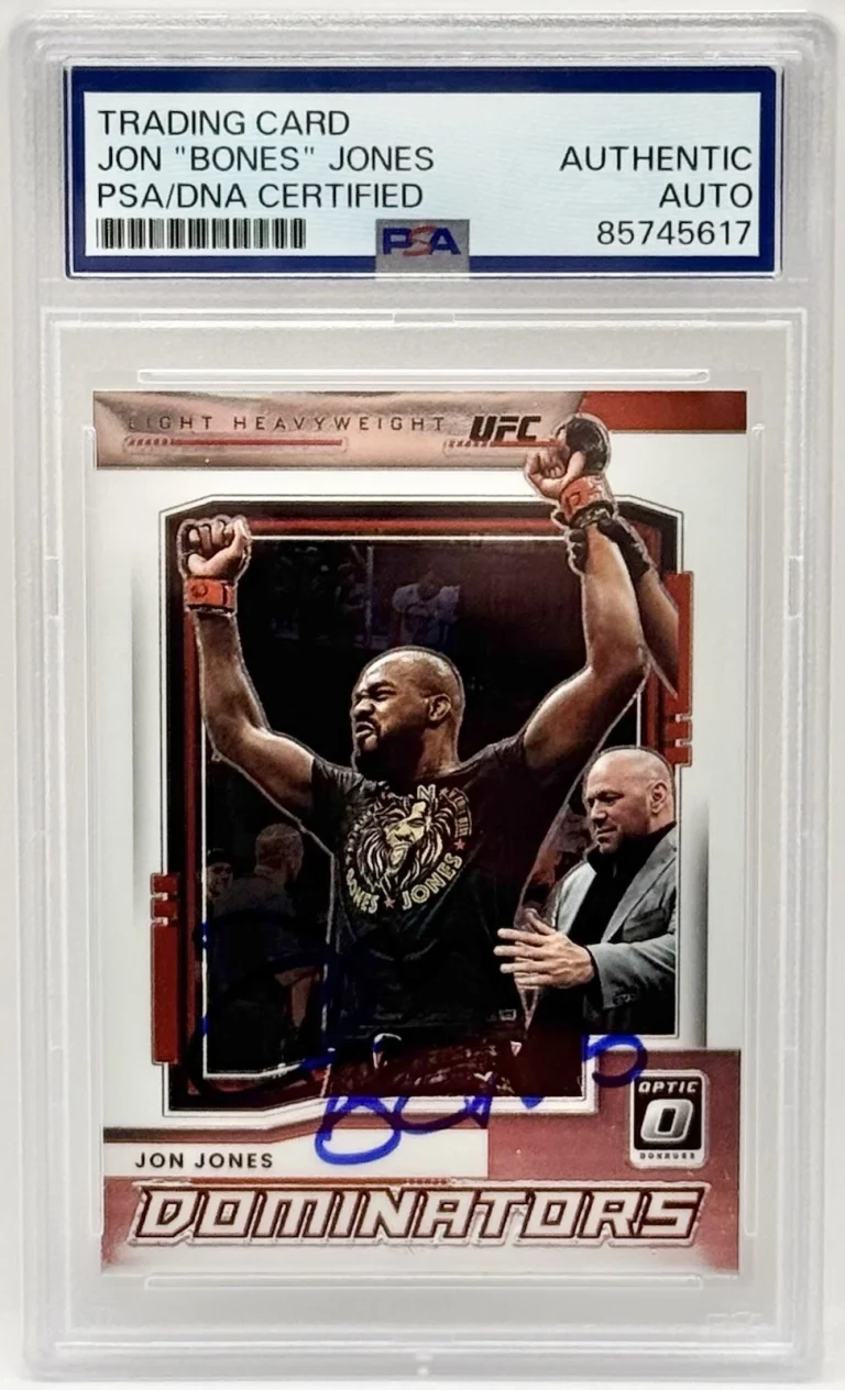 Jon Bones Jones Signed 2022 Donruss Optic Dominators UFC Card PSA/DNA Slabbed