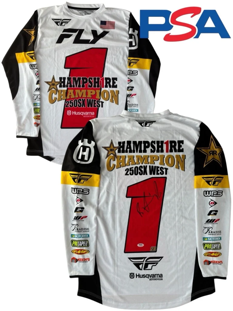 RJ Hampshire Signed 250SX Champion Supercross #1 Jersey PSA AUTO Motocross SMX