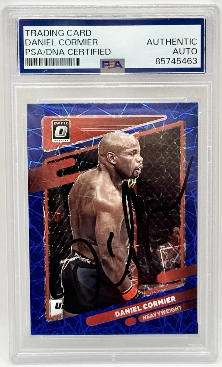 Daniel Cormier Signed 2022 Donruss Optic Blue Cracked UFC Card PSA/DNA Slabbed