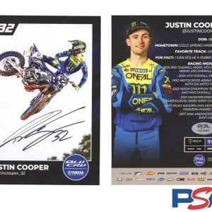 Justin Cooper Signed 2026 Monster Yamaha Racing Card Supercross PSA AUTO #32 SMX