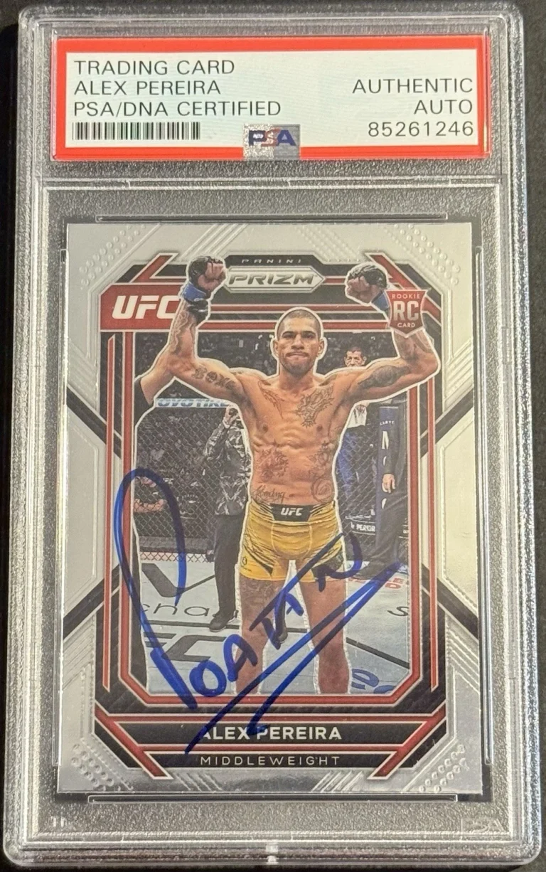 Alex Pereira Signed Autographed 2023 Prizm UFC Rookie Card PSA/DNA Slabbed