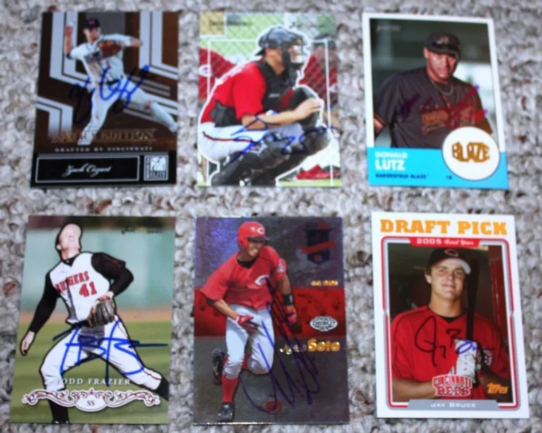 6 Reds signed card lot Jay Bruce Todd Frazier Zack Cozart Devin Mesoraco LeCure