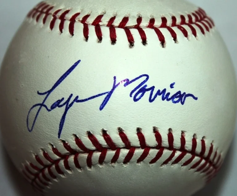 LOGAN MORRISON SIGNED RAWLINGS MLB MAJOR LEAGUE BASEBALL MARLINS TWINS RAYS COA