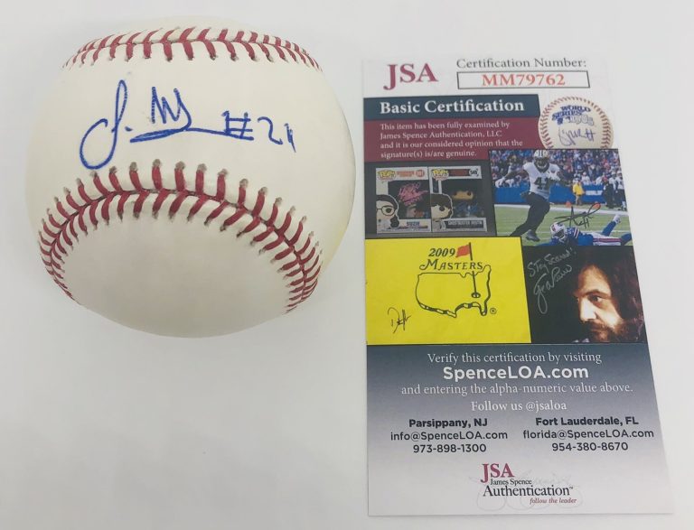 MIGUEL SANO SIGNED RAWLINGS MLB MAJOR LEAGUE BASEBALL TWINS ROOKIE GRAPH JSA COA