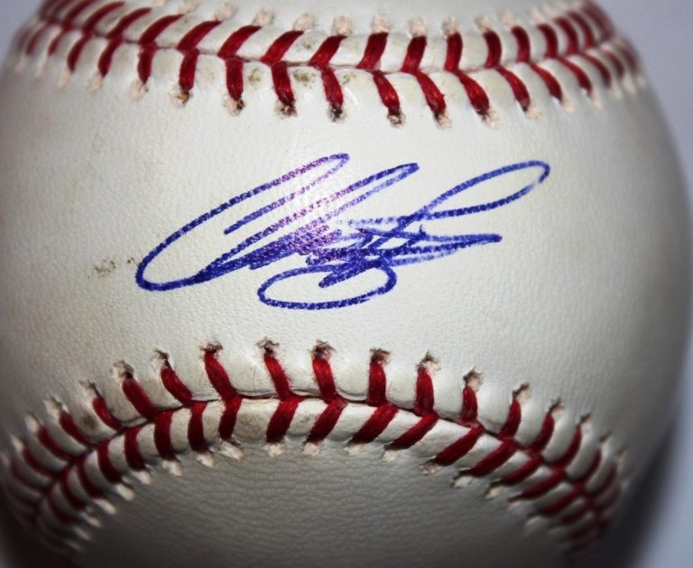 CHRIS PEREZ SIGNED RAWLINGS MLB MAJOR LEAGUE BASEBALL INDIANS CARDINALS COA