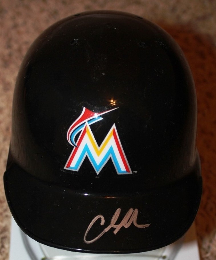 COLIN MORAN SIGNED MIAMI MARLINS MINI HELMET COA