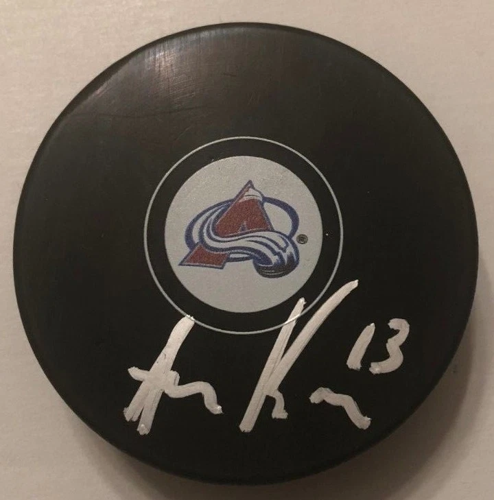 ALEX KERFOOT SIGNED COLORADO AVALANCHE PUCK W/CASE COA