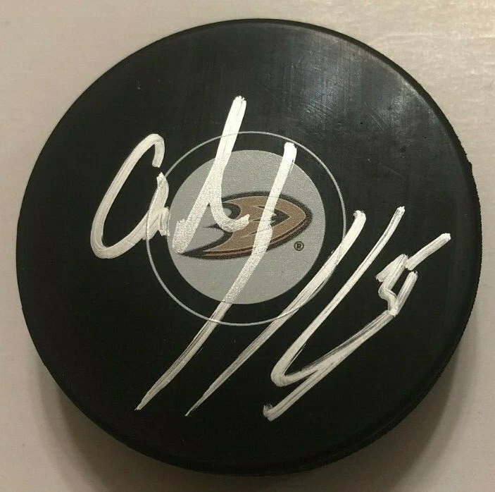 ONDREJ KASE SIGNED ANAHEIM DUCKS HOCKEY PUCK W/ CASE COA