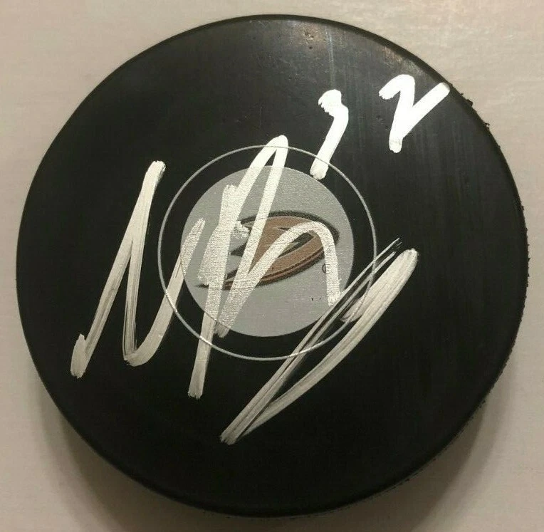 NICK RITCHIE SIGNED ANAHEIM DUCKS HOCKEY PUCK W/ CASE COA