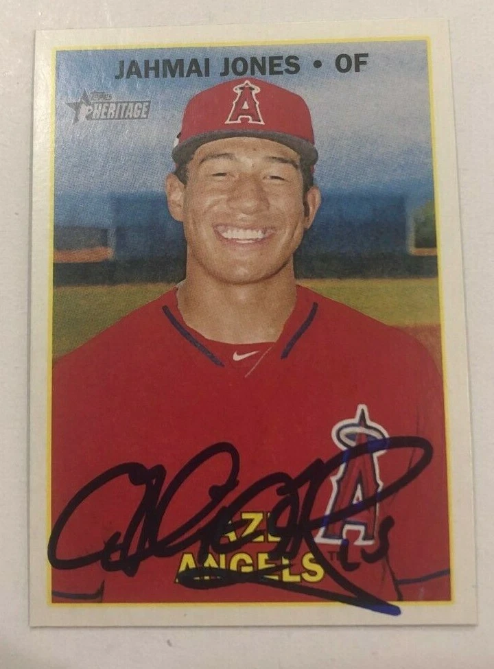 JAHMAI JONES SIGNED 2016 TOPPS HERITAGE MINORS PROSPECT ROOKIE CARD AUTO