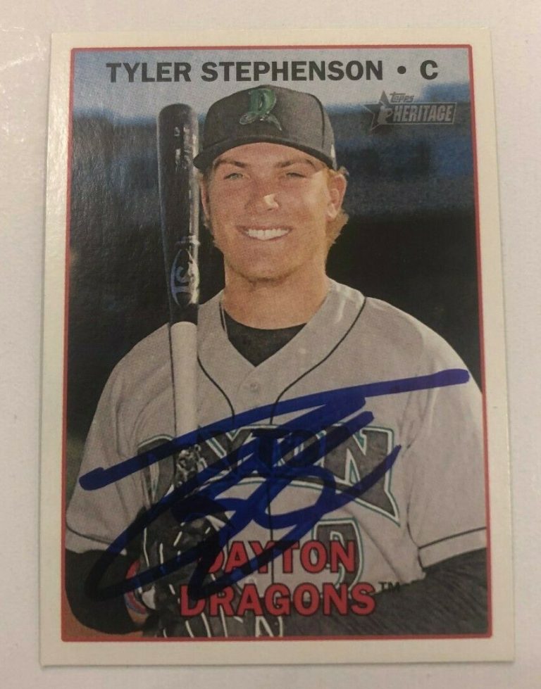 TYLER STEPHENSON SIGNED 2016 TOPPS HERITAGE MINORS PROSPECT ROOKIE CARD AUTO