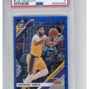 2019 Panini Donruss Optic 90 Anthony Davis Blue Velocity PSA 9