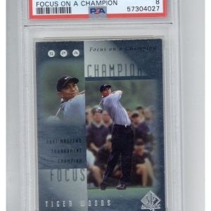 2001 SP Authentic Focus on A Champion FC6 Tiger Woods PSA 8