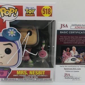 TIM ALLEN SIGNED MRS NESBIT POP FUNKO FIGURE TOY STORY BUZZ LIGHTYEAR PROOF JSA